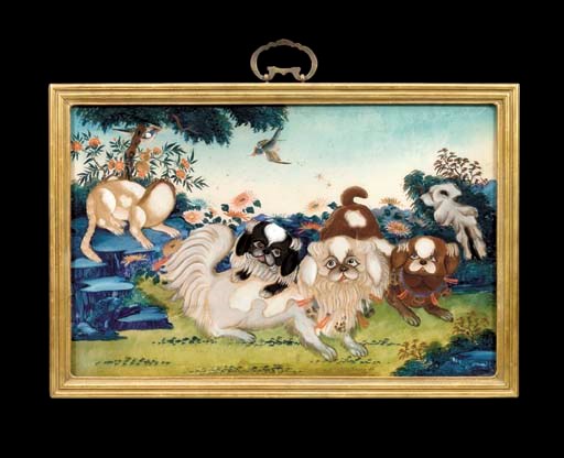 A CHINESE EXPORT REVERSE PAINTED PICTURE