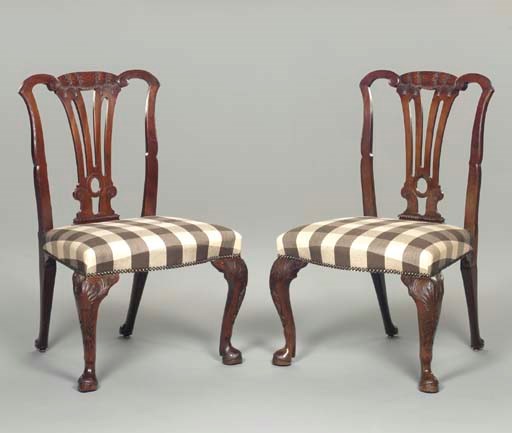 A PAIR OF GEORGE II MAHOGANY SIDE CHAIRS
