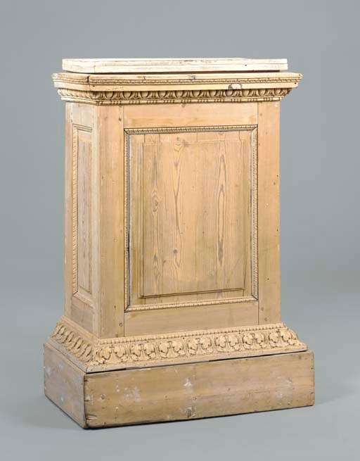 A GEORGE II PINE AND LIME PEDESTAL