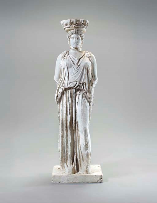 AN ENGLISH PLASTER COPY OF A CARYATID FROM THE ERECTHEON