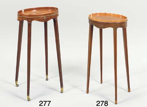 A GEORGE III MAHOGANY AND FRUITWOOD URN STAND