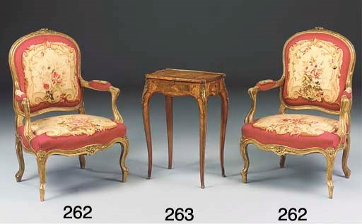 A PAIR OF FRENCH GILTWOOD FAUTEUILS