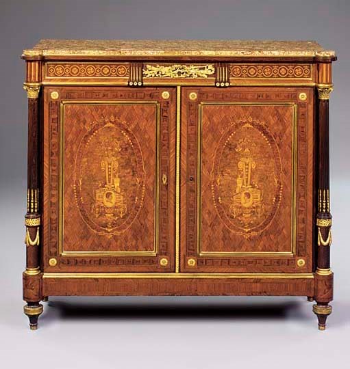 A FRENCH ORMOLU-MOUNTED MARQUETRY AND PARQUETRY CABINET By Grimard, Paris, Circa 1880