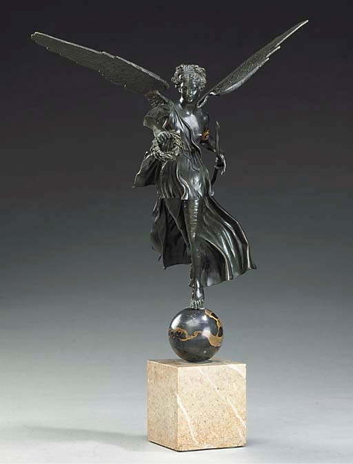 A NEAPOLITAN BRONZE MODEL OF VICTORY