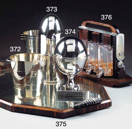 AN ART DECO MACASSAR EBONY VENEERED BUTLERS TRAY
