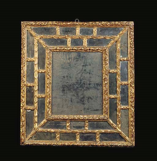 A SPANISH GILTWOOD MIRROR Late 17th century