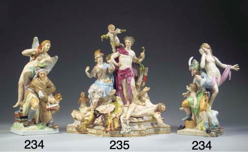 A Meissen porcelain mythological group