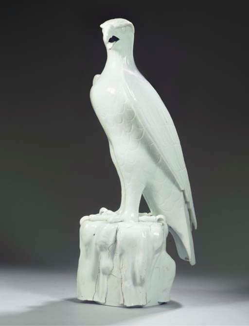 A large Meissen-pattern white porcelain model of an eagle