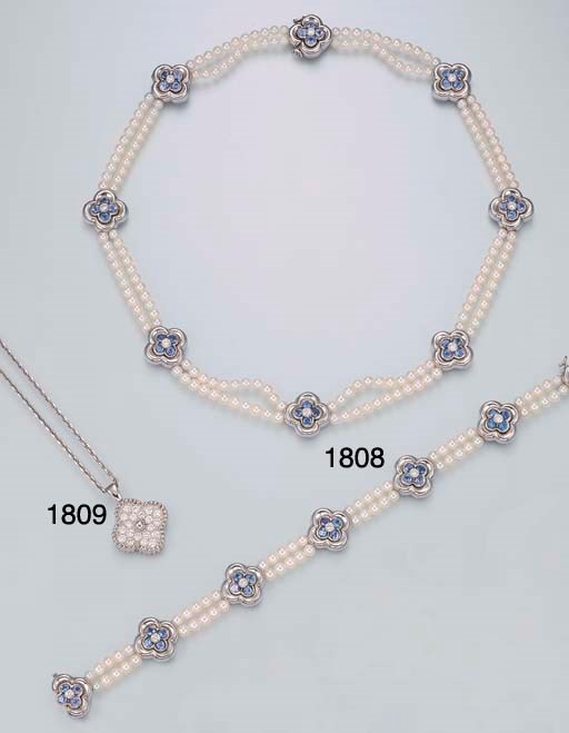 A DIAMOND "VINTAGE ALHAMBRA" PENDANT NECKLACE, BY VAN CLEEF & ARPELS