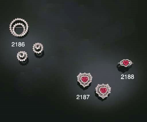 A PAIR OF RUBY AND DIAMOND EARRINGS