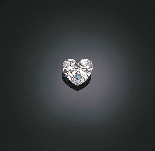 AN UNMOUNTED HEART-SHAPED DIAMOND