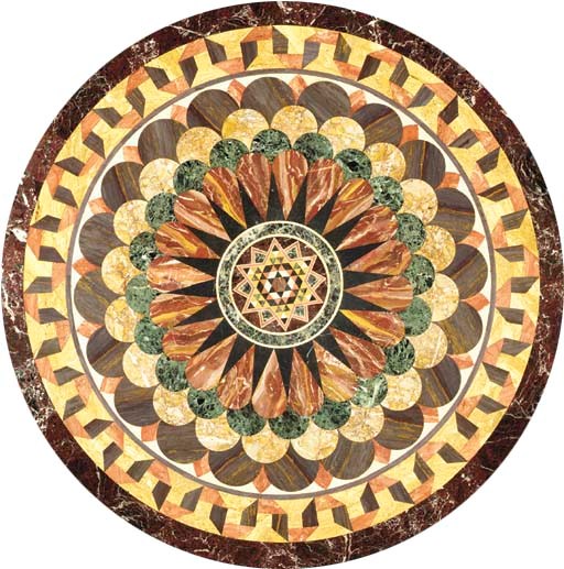 PLATEAU EN MARQUETERIE DE MARBRES POLYCHROMES