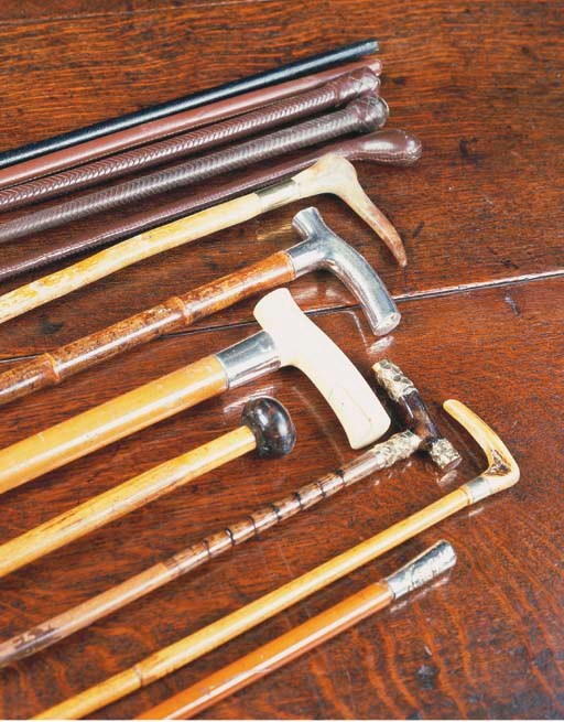 A COLLECTION OF THIRTEEN WALKING CANES AND SWAGGER STICKS
