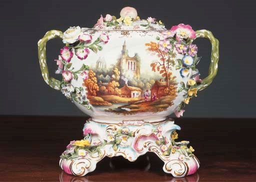 A Minton 'Globe' pot pourri vase, cover and stand