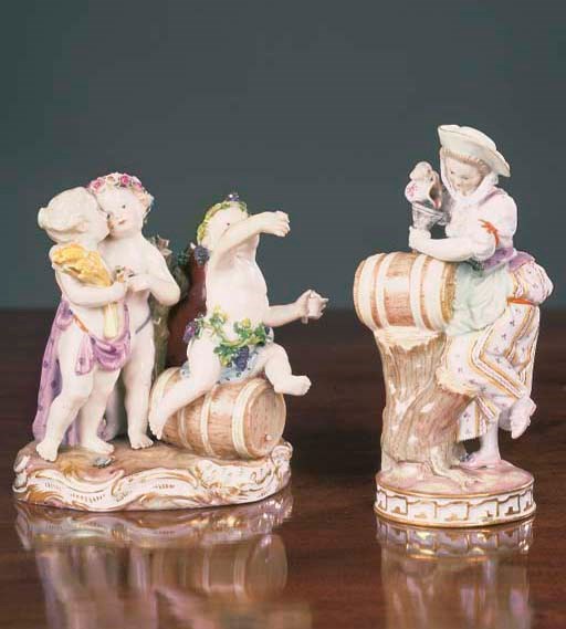 A Meissen allegorical group of four putti
