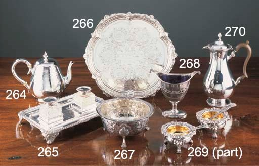 An Edwardian Silver Two-Bottle Ink Stand