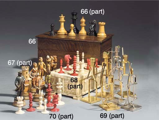 A Victorian turned and carved ivory chess set