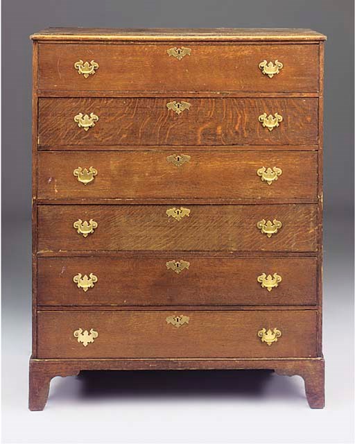 AN OAK CHEST ON CHEST