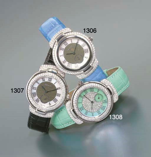 GRAFF. AN 18K WHITE GOLD AND DIAMOND-SET WRISTWATCH WITH MOTHER-OF-PEARL DIAL