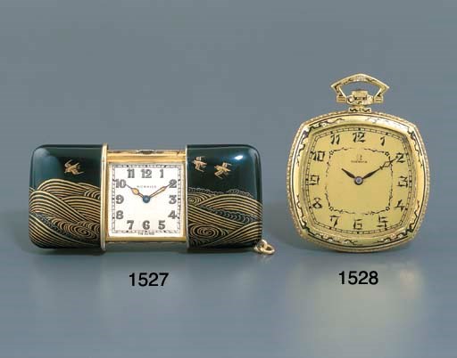 MOVADO. A SILVER GILT AND LACQUERED HERMETIC WATCH