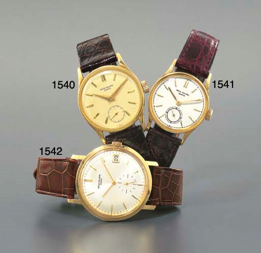 PATEK PHILIPPE. AN 18K GOLD SELF-WINDING WATER-RESISTANT WRISTWATCH WITH DATE