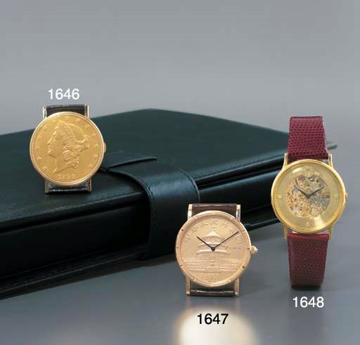 AUDEMARS PIGUET. AN 18K GOLD UNITED STATES OF AMERICA TWENTY DOLLARS COIN WATCH