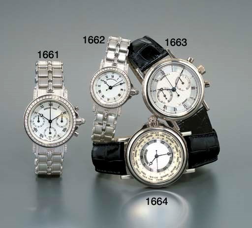 BREGUET. A FINE 18K WHITE GOLD SELF-WINDING WORLD TIME WRISTWATCH WITH SWEEP CENTRE SECONDS AND DATE