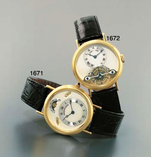 BREGUET. A FINE 18K GOLD TOURBILLON WRISTWATCH