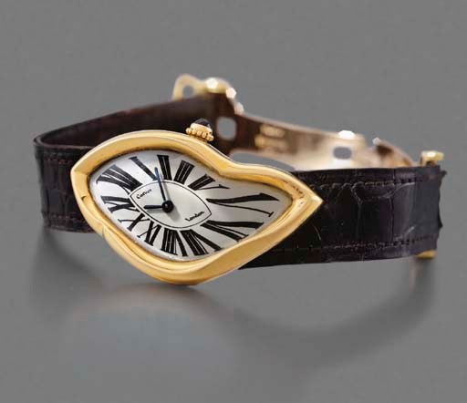 Cartier. A fine and unusual 18K gold asymmetrical wristwatch