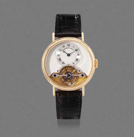 Breguet. A fine 18K gold one minute tourbillon wristwatch