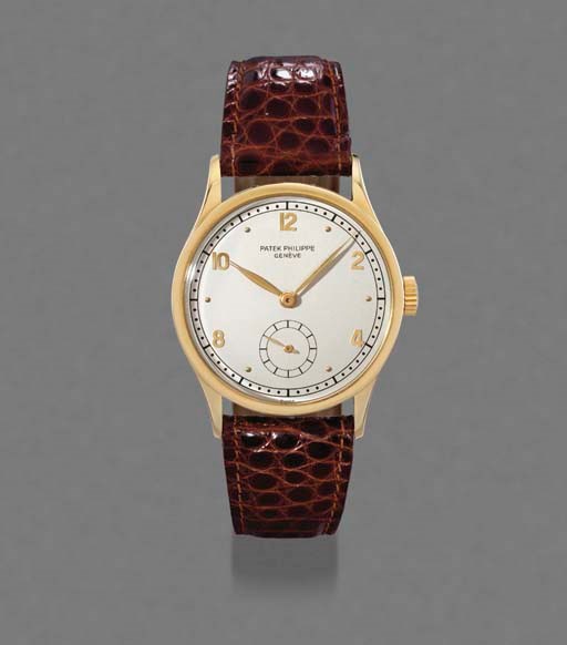 Patek Philippe. A fine and large 18K gold wristwatch