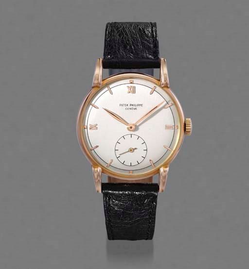 Patek Philippe. A fine and large 18K pink gold wristwatch