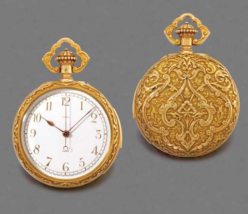 Leroy. A fine and unusual 18K gold openface minute repeating keyless lever chronograph watch