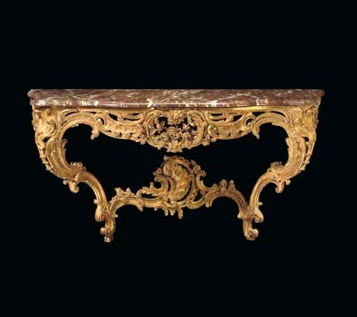 A LOUIS XV GILTWOOD CONSOLE
