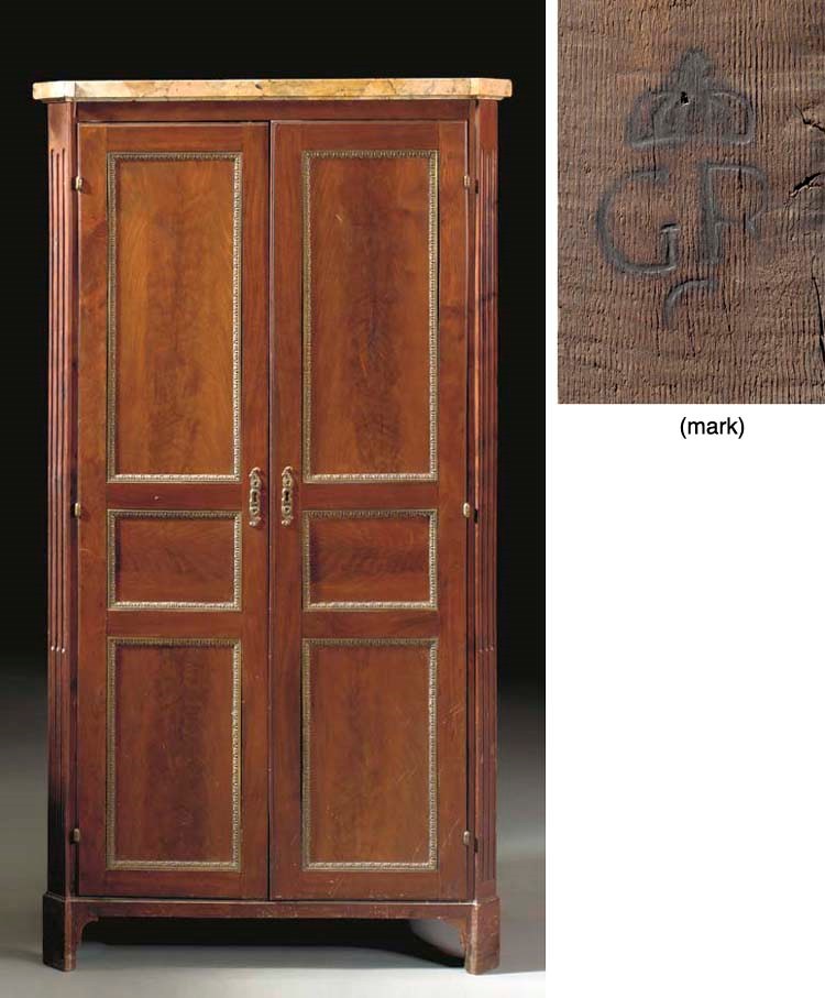 A LOUIS XVI ORMOLU-MOUNTED MAHOGANY FOLIO CABINET