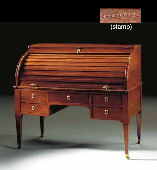 A LOUIS XVI ORMOLU-MOUNTED MAHOGANY BUREAU A CYLINDRE