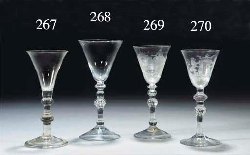 A 'Newcastle' Dutch-engraved light baluster goblet