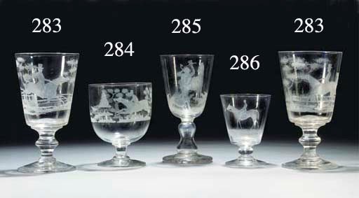 A rummer engraved with the racehorse KETTLEDRUM