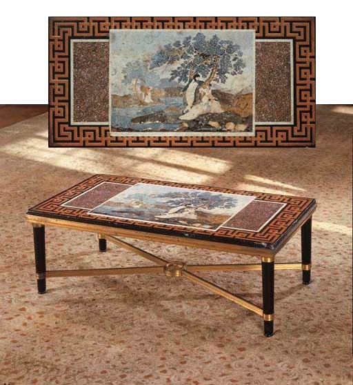 AN ITALIAN SCAGLIOLA TABLE TOP