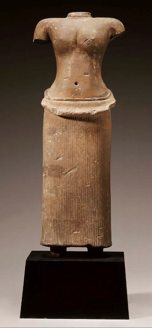 A Sandstone Torso of a Female Goddess