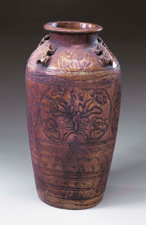 A Thai Martaban Pottery Storage Jar