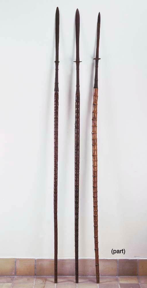 A Collection of Thai Spears and Painted Wood Paddles