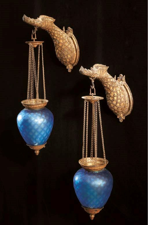 A Pair of Thai Hamsa Lamps