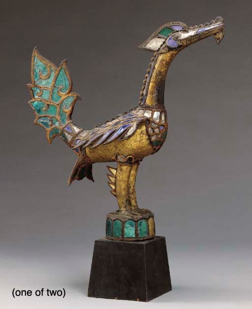 Two Thai Gilt-Wood Figure of Hamsa (Geese)