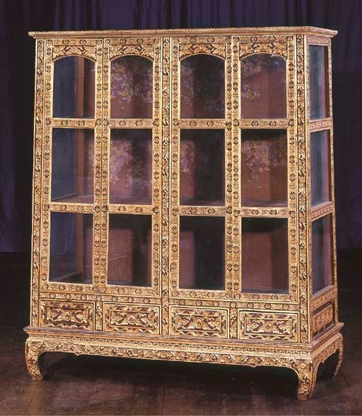 A Thai Gilt and Lacquered-Wood Cabinet