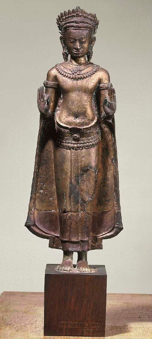 A Khmer Style Bronze Figure of Buddha