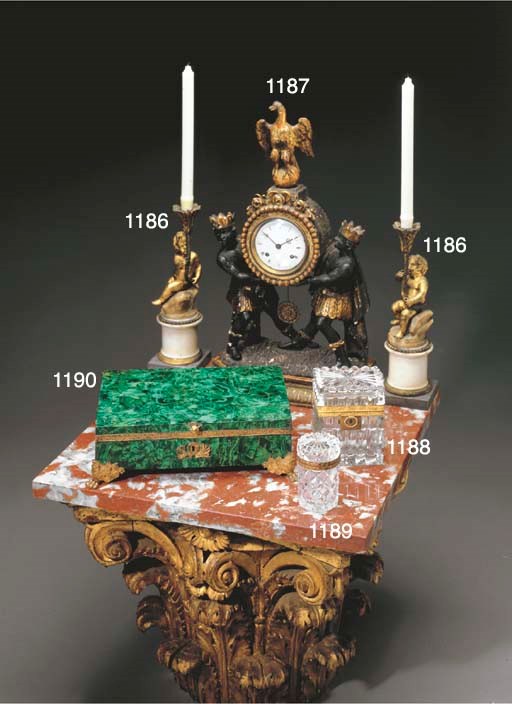 TWO RESTAURATION ORMOLU AND CUT-GLASS BOXES