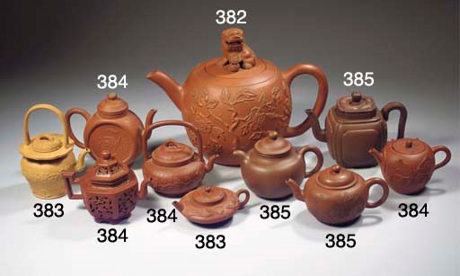 Four Yixing teapots and covers