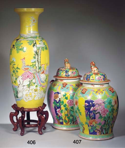 A large famille rose vase
