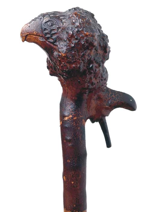 A NORTH EUROPEAN KNARLED WOOD WALKING STICK